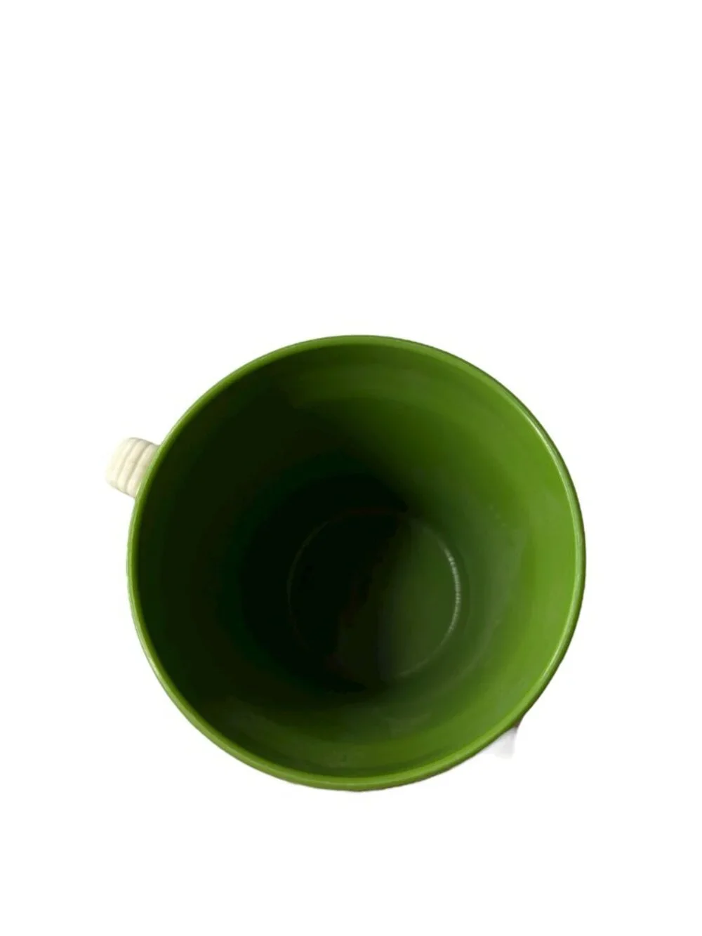Vtg Raffiaware by Thermo Temp Insulated Coffee Mugs Green Cream Ribbed Set of 3